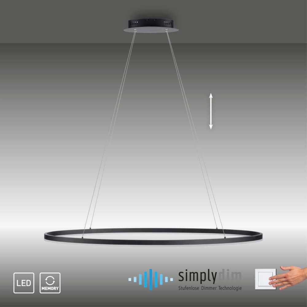 Anthracite pendant lamp Titus Ø 118cm Paul Neuhaus 4012248375228