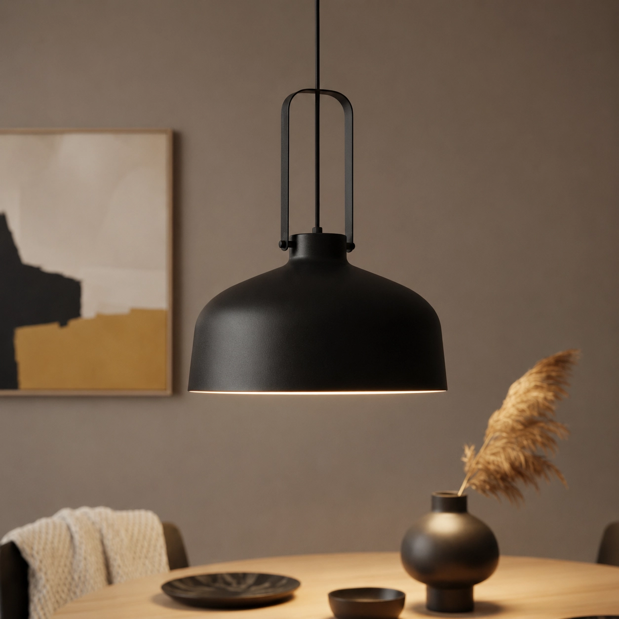 Black hanging lamp Mendoza Ø 37.5 cm