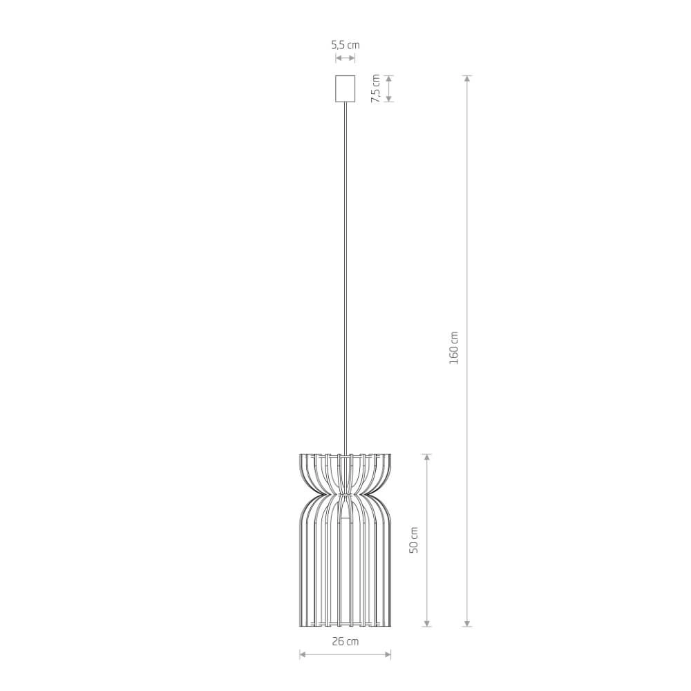 Wooden hanging lamp Kymi Ø 26cm - wood brown Lyora 5903139105705