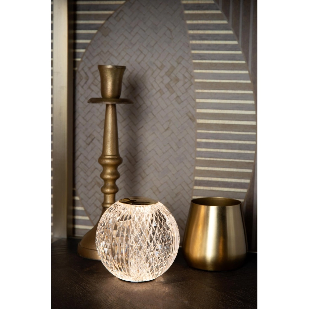 Golden table lamp Cintra rechargeable Ø 9cm - 2700K Lucide 5411212134486