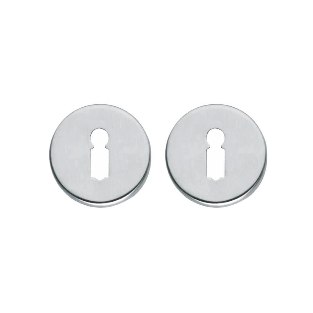 Set of 2 key rosettes Tira round chrome matt