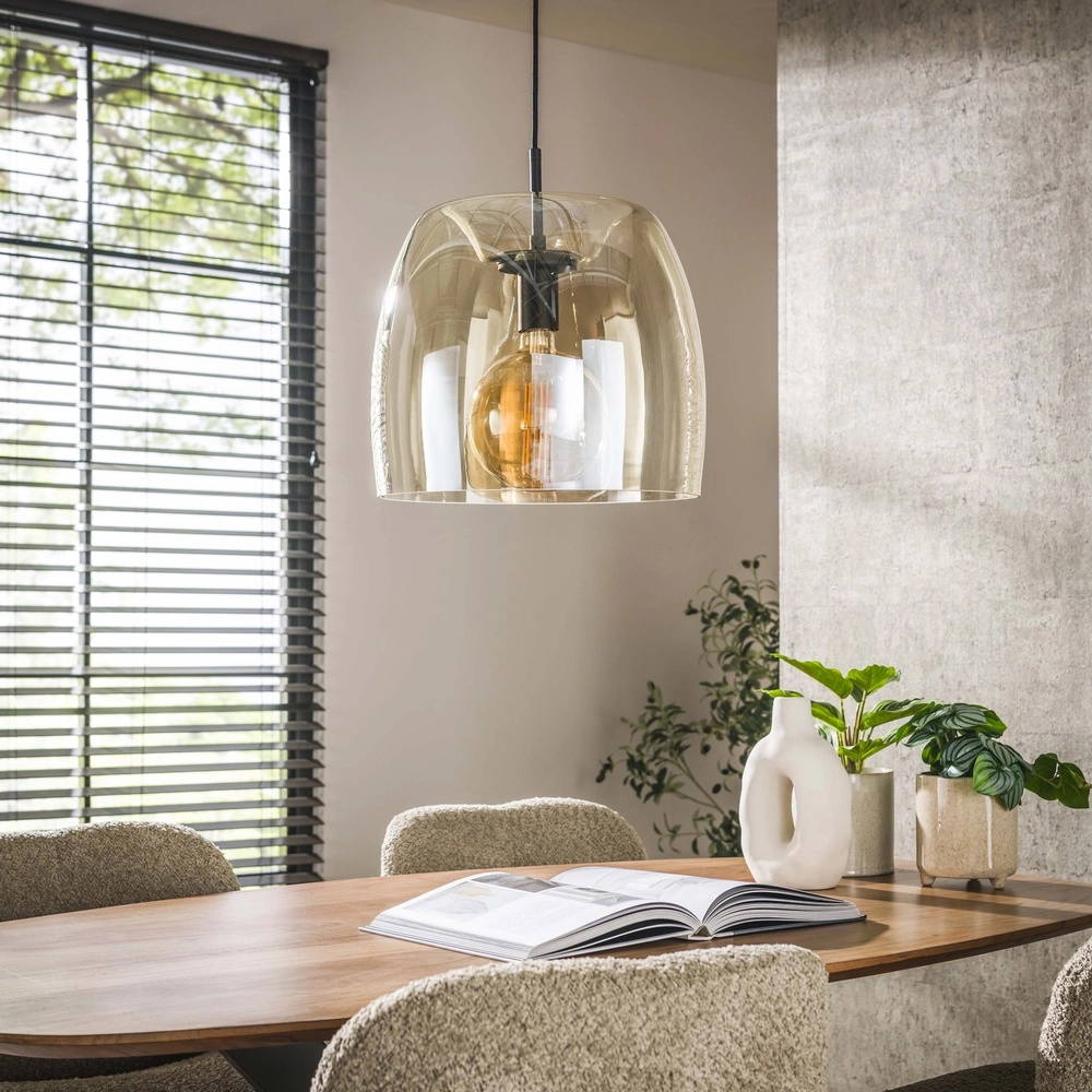 Glass pendant lamp Drift Ø 35cm - amber glass Lyora 8716803512689