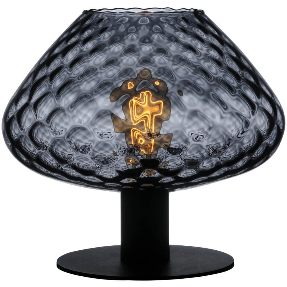 Table lamp Porto with Blossom smoke glass