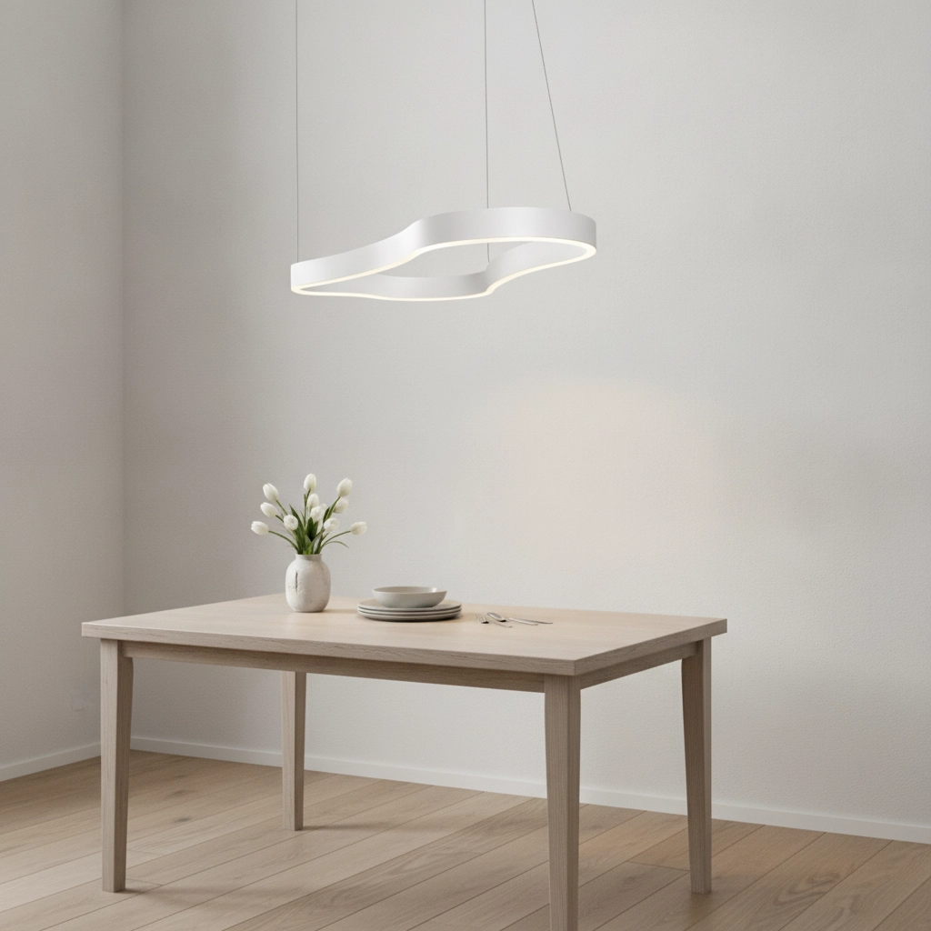 Natural shape pendant lamp Dussa white 90cm