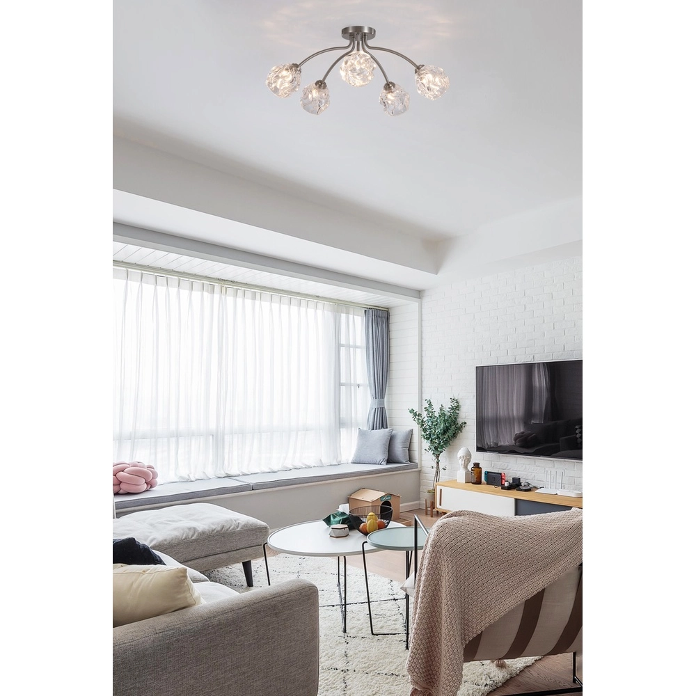 Ceiling lamp Astral nickel 5-lights Searchlight 5053423304076