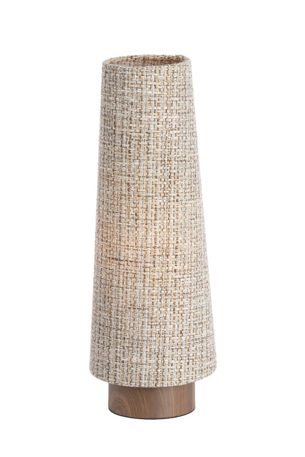 Braided table lamp Howie wood Ø 19cm