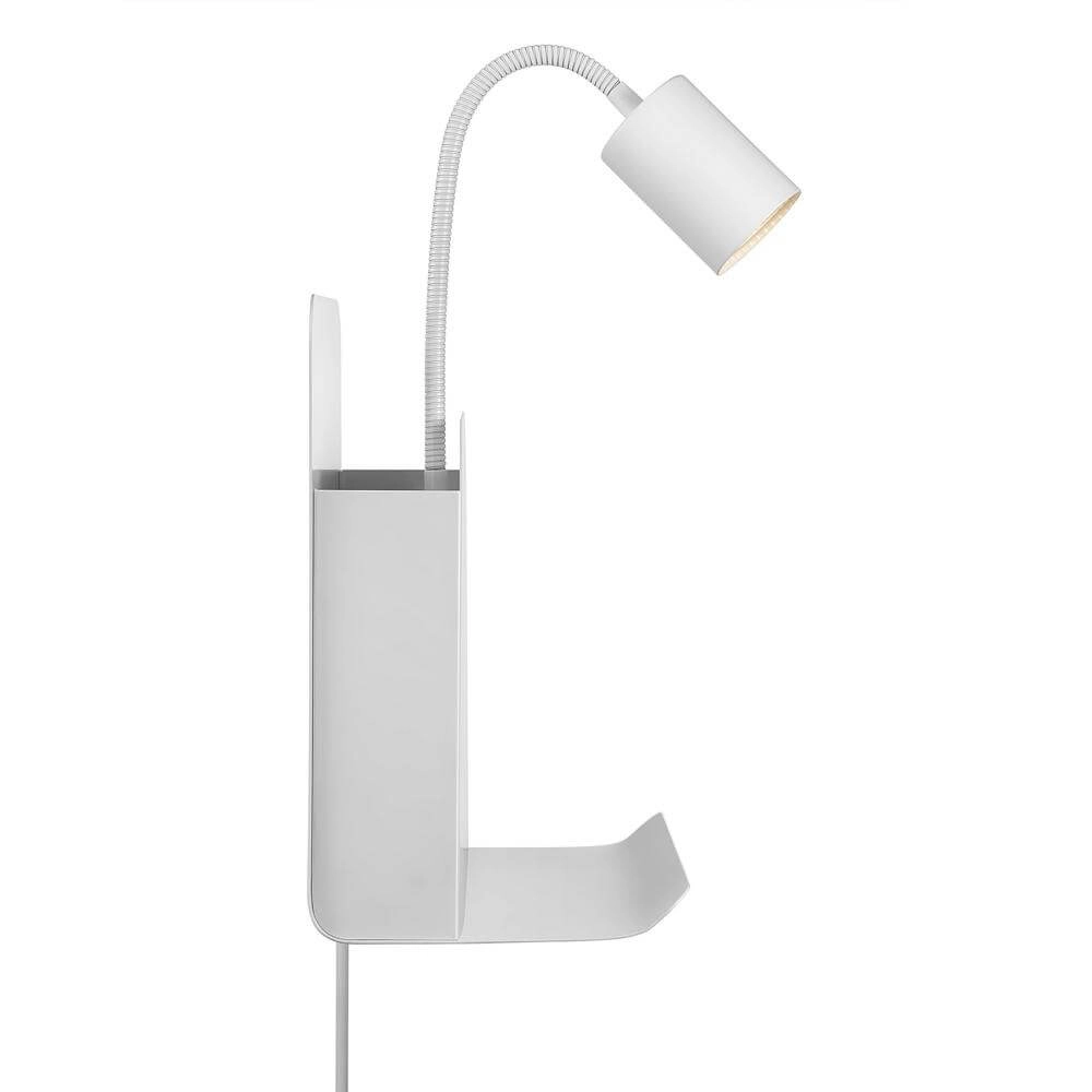 White wall lamp Roomi with USB connection Nordlux 5704924005657