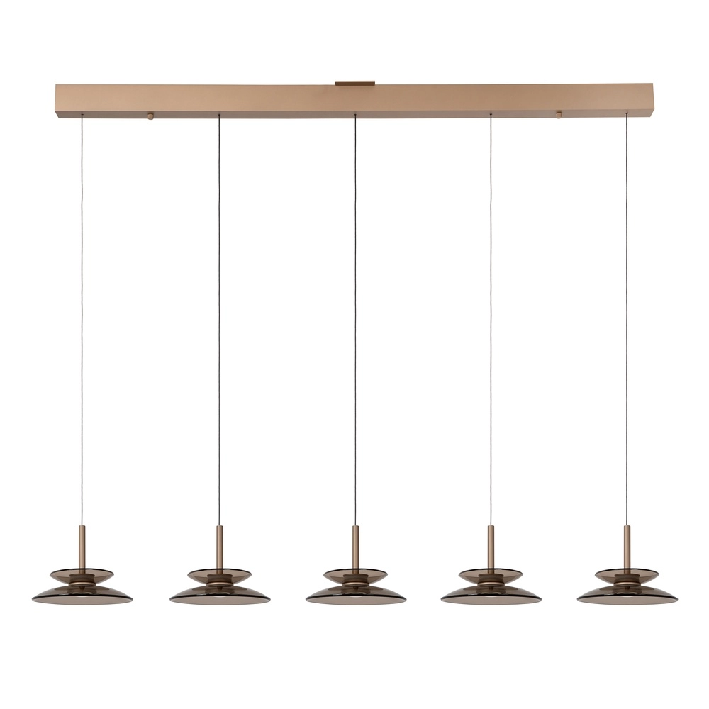 Dining room pendant lamp Santiago led - champagne - 5x Ø 23cm Premium by Lucide 5411212221902
