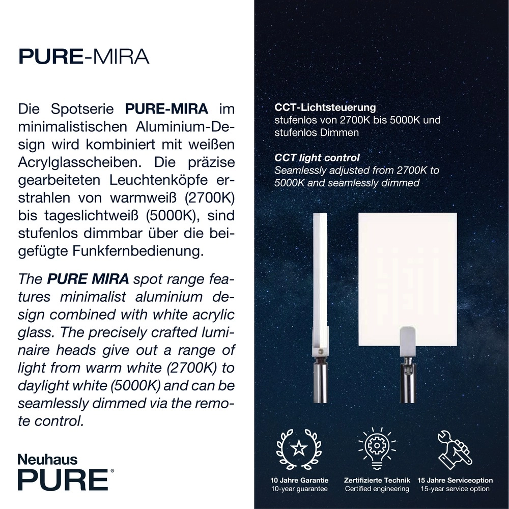 Led wall lamp Pure Mira Switch - Diamond Paul Neuhaus 4012248358856