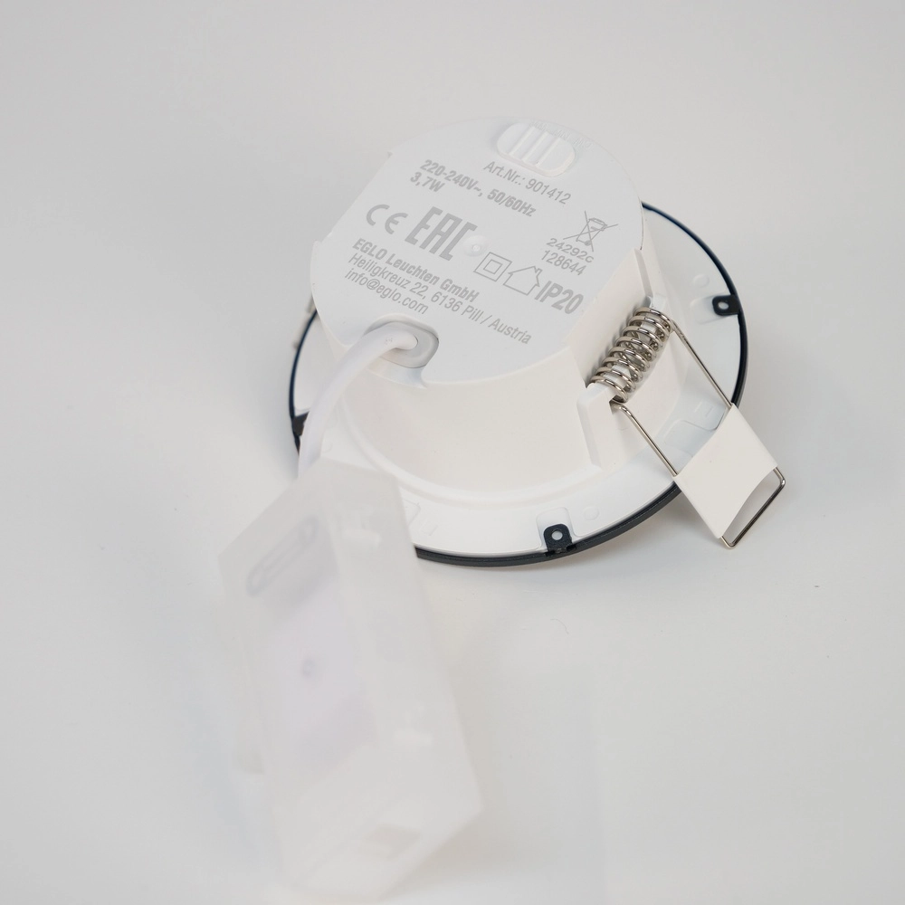IP44 recessed spotlight Fueva 6 round - black - Ø 8,8cm Eglo 9008606330904