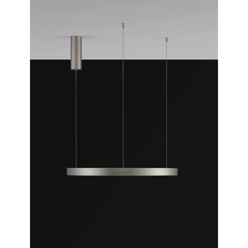 Round pendant lamp Perrine silver grey Ø 60cm Lyora 5212017438430