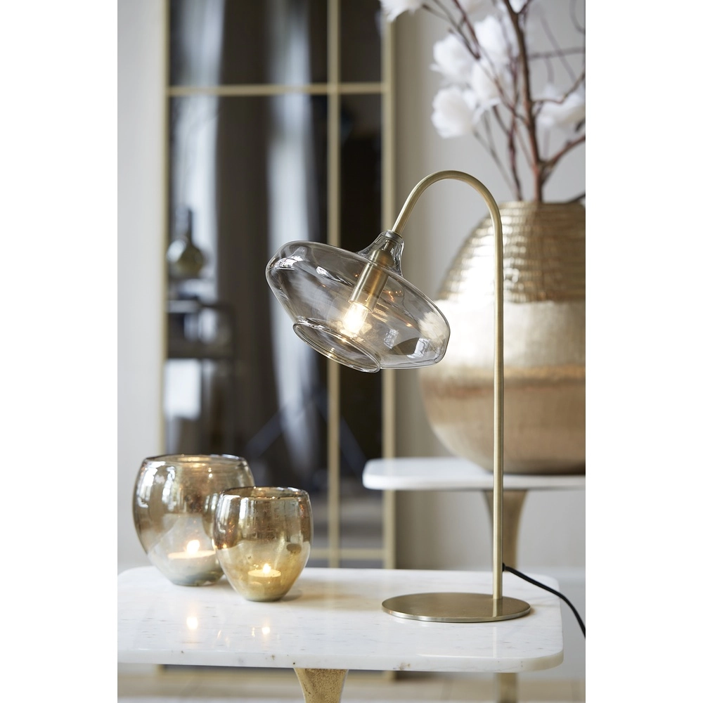 Glass desk lamp Solna brass mat Light & Living 8717807686628