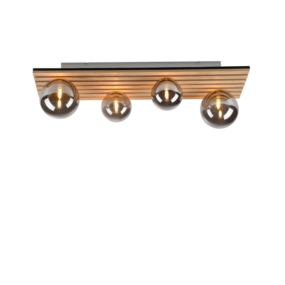 Wooden ceiling lamp Green Stika rectangular Just Light 4043689004248
