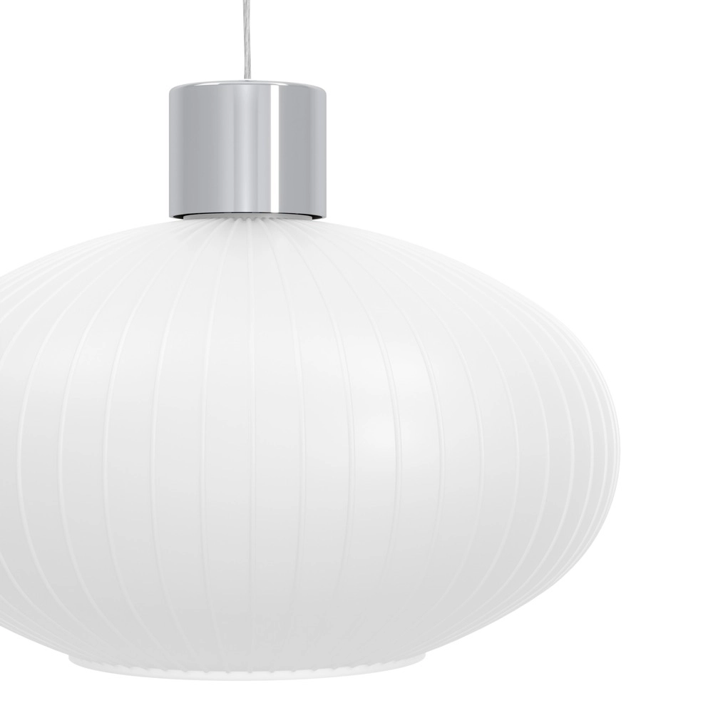 Design pendant lamp Dasmina chrome with white Ø 25cm