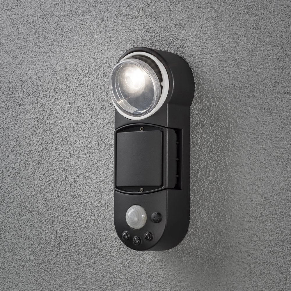 Wall spotlight Prato 10cm black with motion sensor KonstSmide 7318307696752