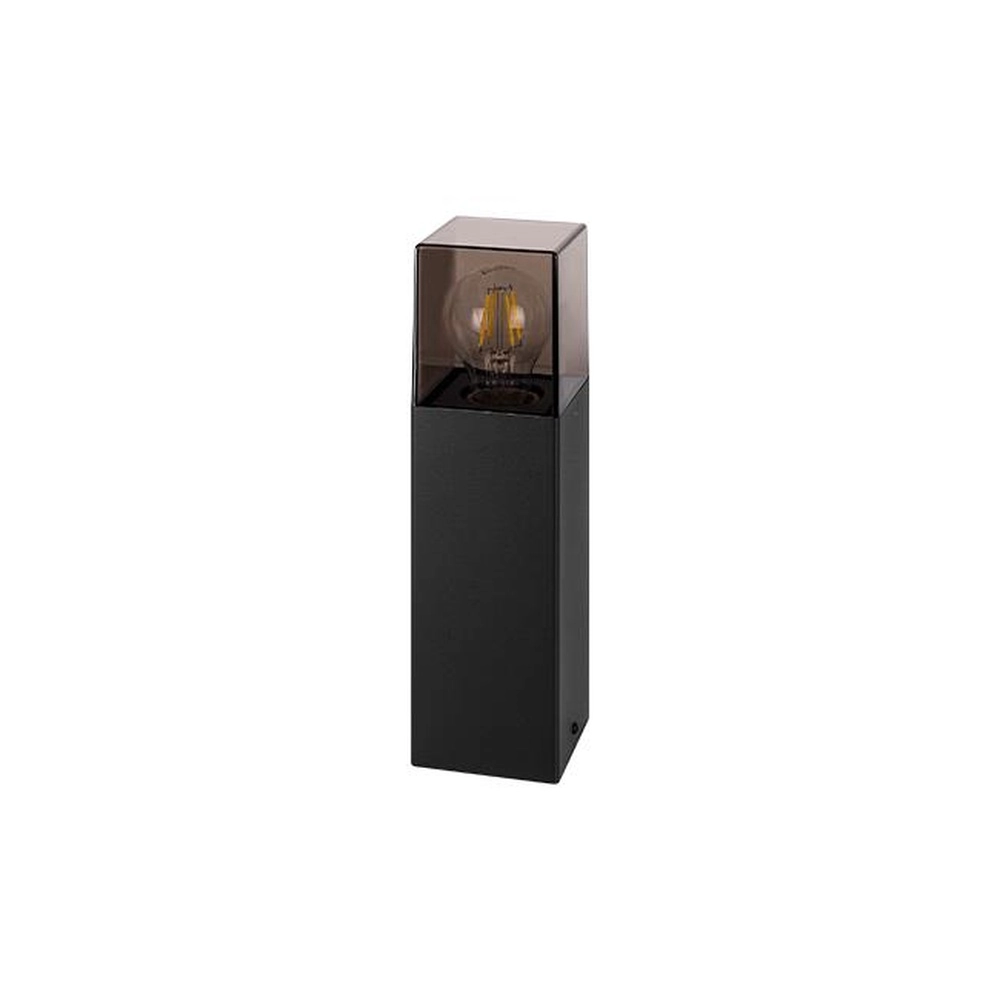 Modern garden lamp Denver black with smoke glass 30cm Lyora 5904703019589