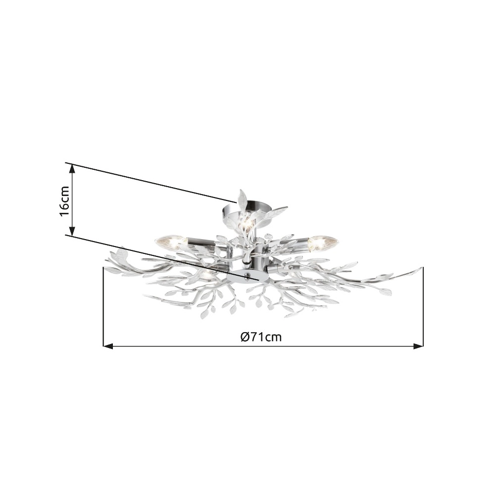 Ceiling lamp Flash chrome Ø 71cm Globo 9007371192953