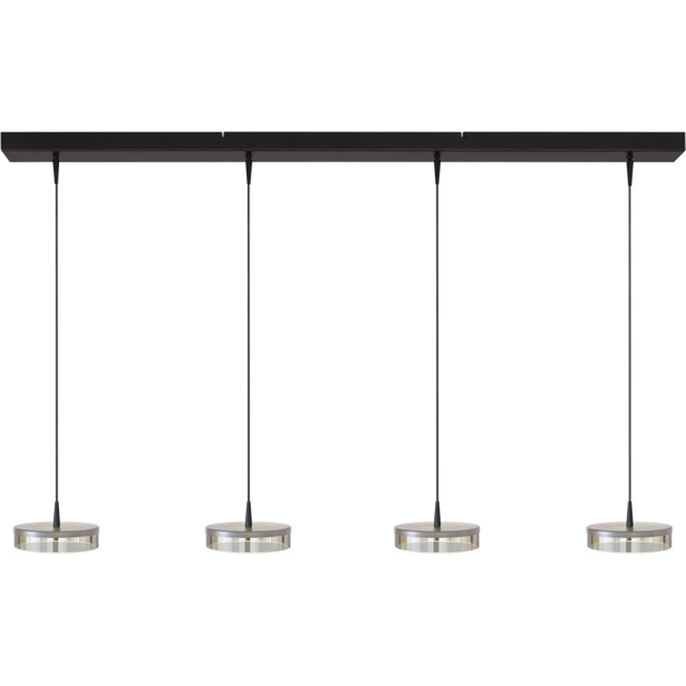 4-light pendant lamp Imperia 130cm black with nickel