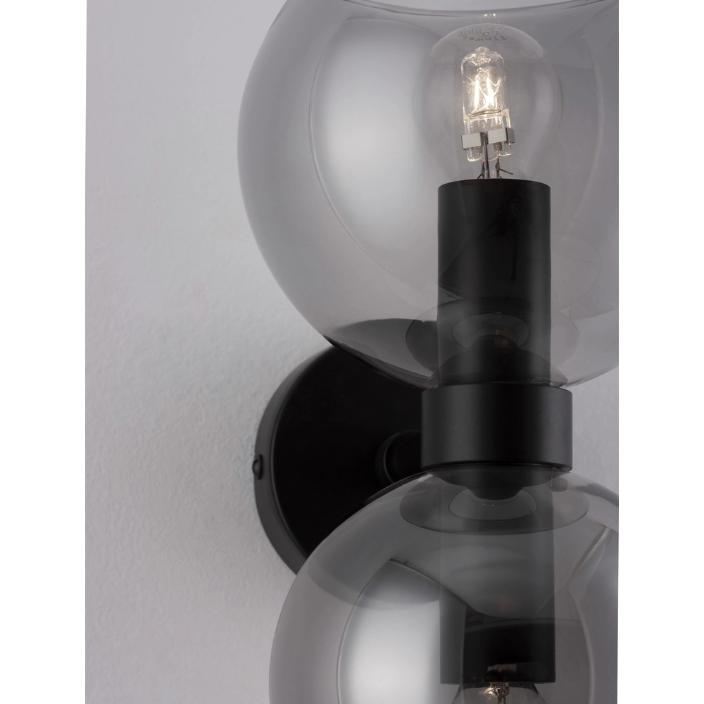 Wall lamp Palmer black with smoke glass Lyora 5212017430939