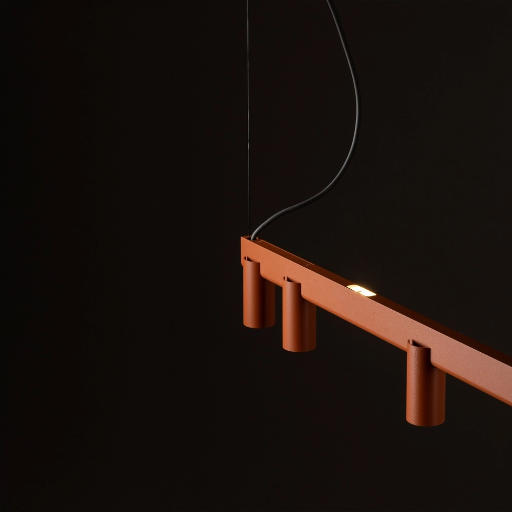 Design pendant lamp Fourty 8-light terracotta