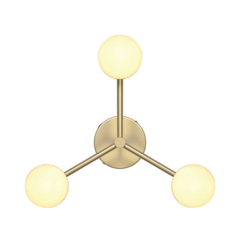Brass ceiling lamp Contina Design 3-light Nordlux 5704924024313