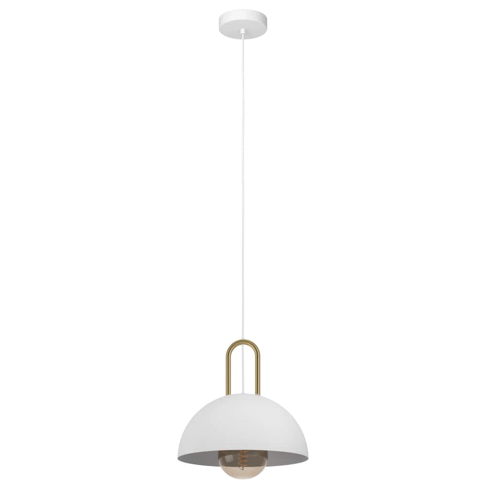 Hanging lamp Calmanera white with gold