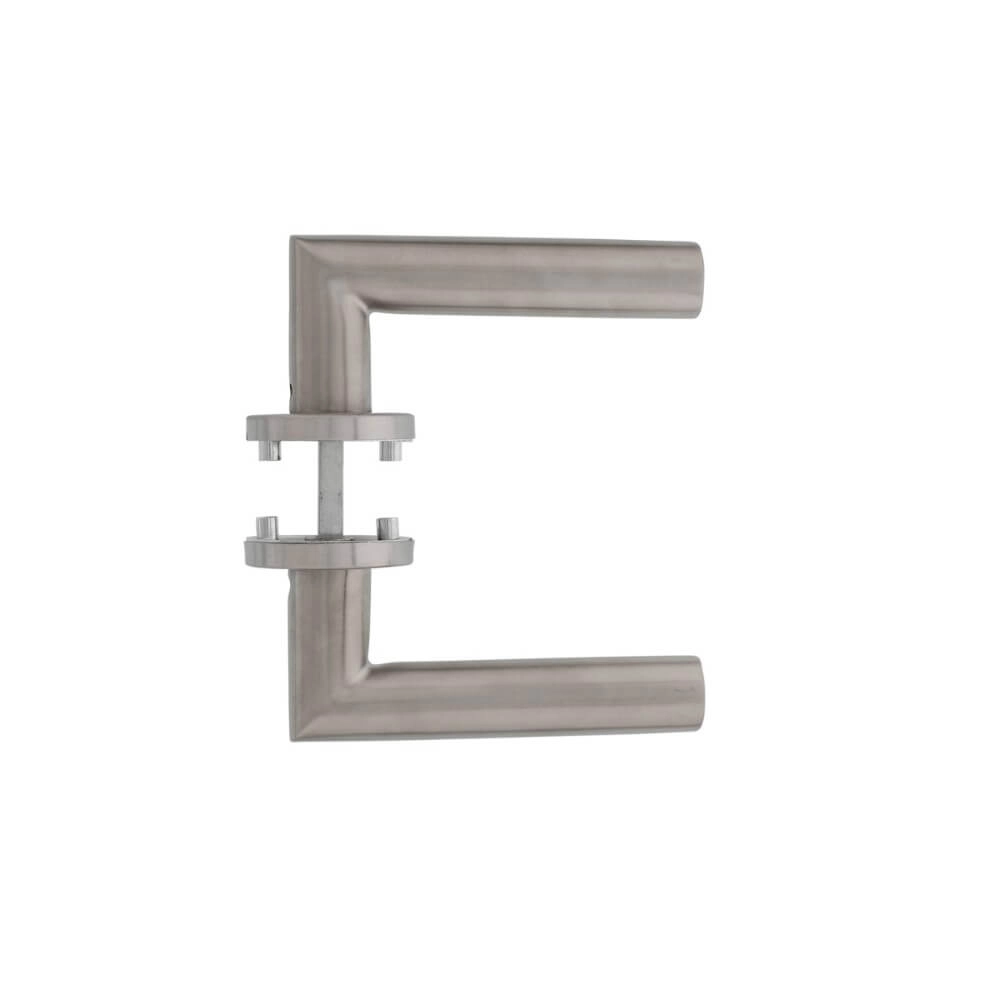 Door handle Girona rosette with ridge stainless steel Intersteel 8714186159897