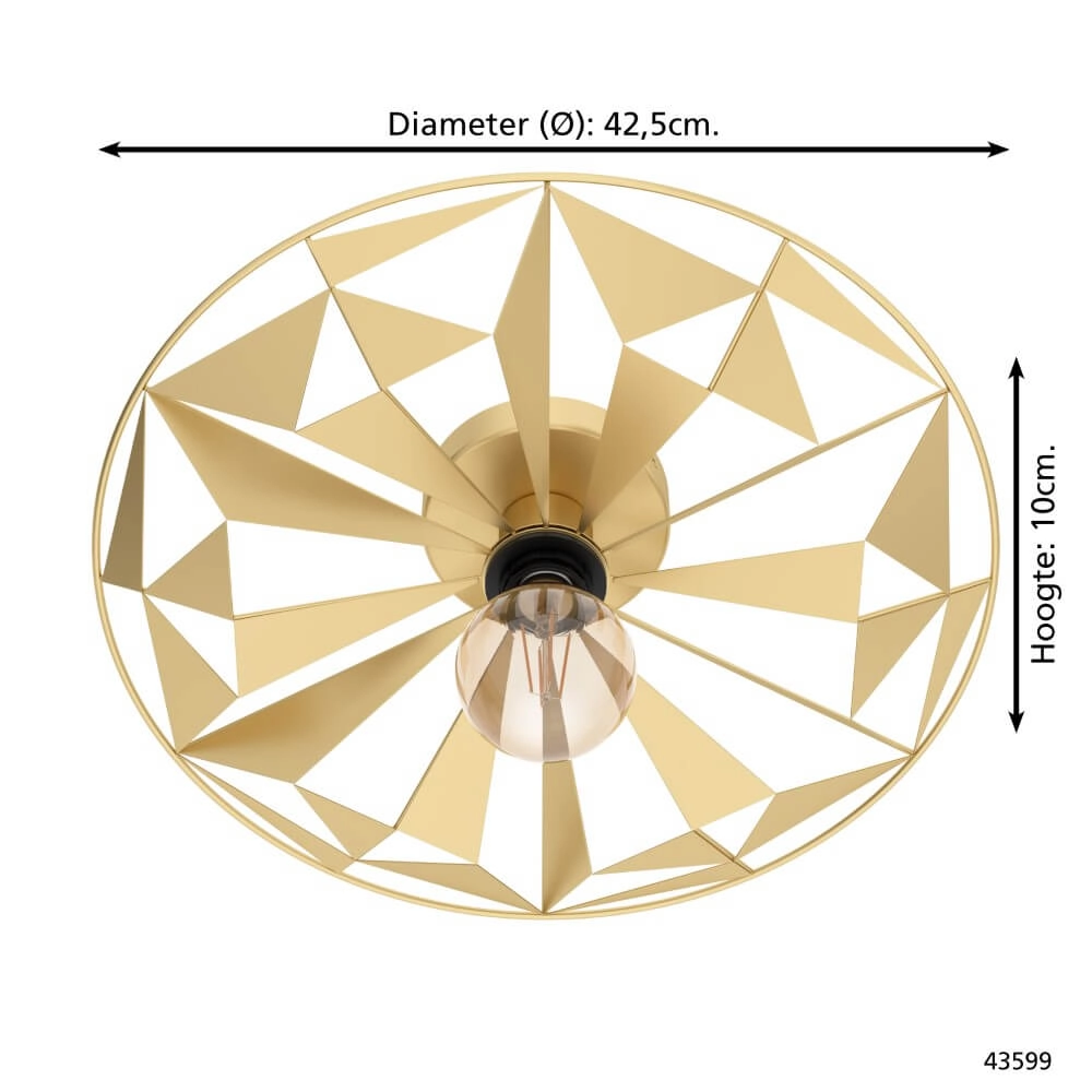 Gold ceiling lamp Castanuelo Ø 42.5cm Eglo 9002759435998