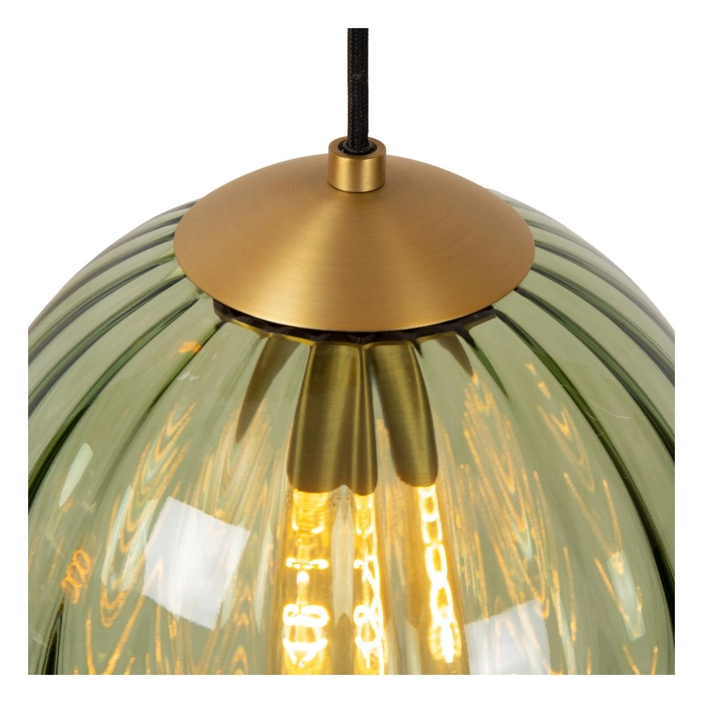 4-light pendant lamp Monsaraz Green and amber glass Lucide 5411212452429