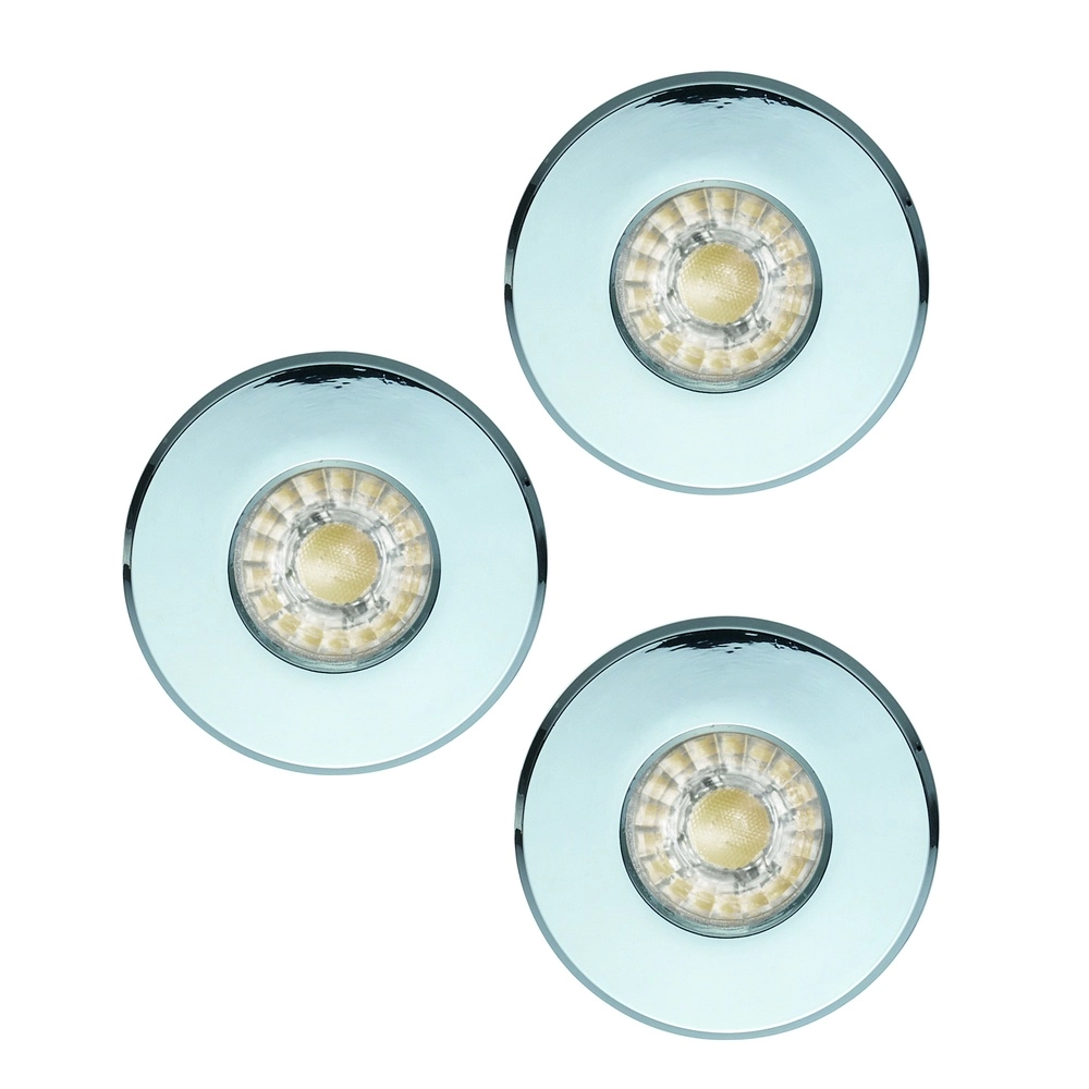 Set of 3 recessed spotlights Igoa chrome