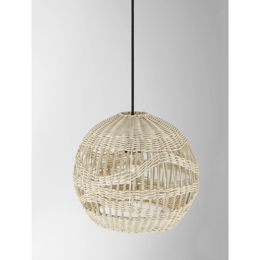 Rattan pendant lamp Marlo Ø 30cm ball