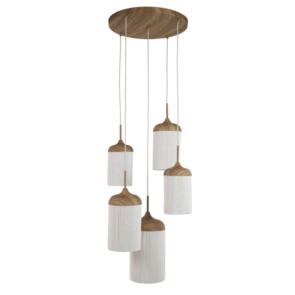 5-light pendant lamp Dania wood