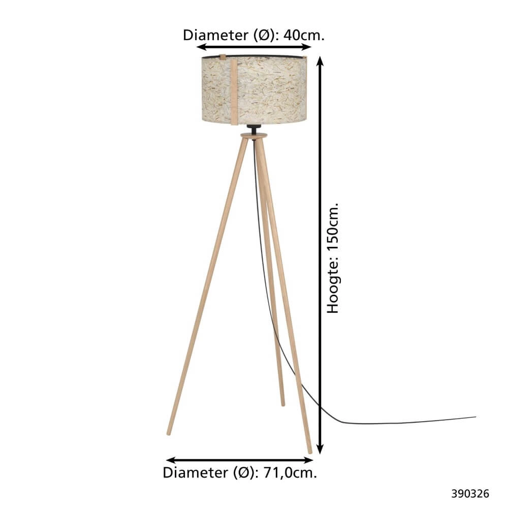 Floor lamp Tripod Hontongas with mowed grass Stars of Light 9008606274659