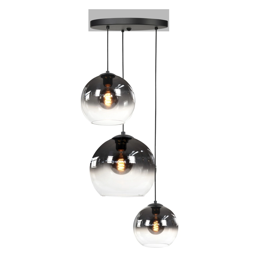 Pendant lamp Fantasy 3 smoke and clear glass