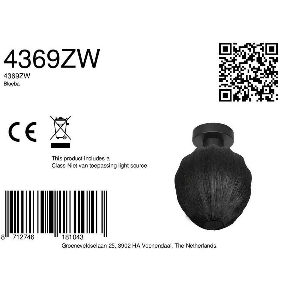 Ceiling lamp Bloeba black Steinhauer 8712746181043