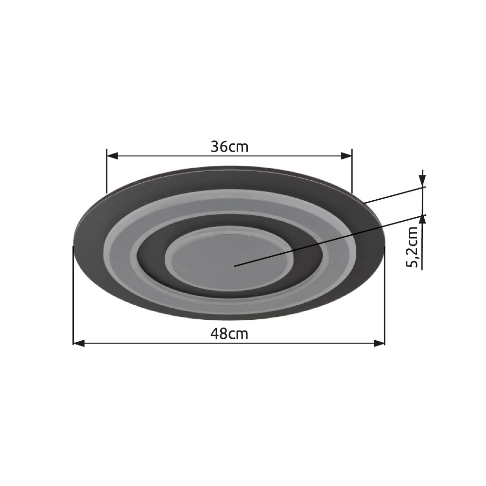 Design ceiling light Jayden Ø48cm anthracite Globo 9007371456048