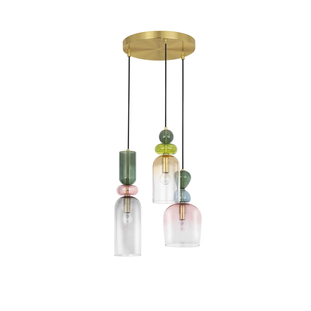 Colored pendant lamp Murano 3-light Lyora 5212017434227