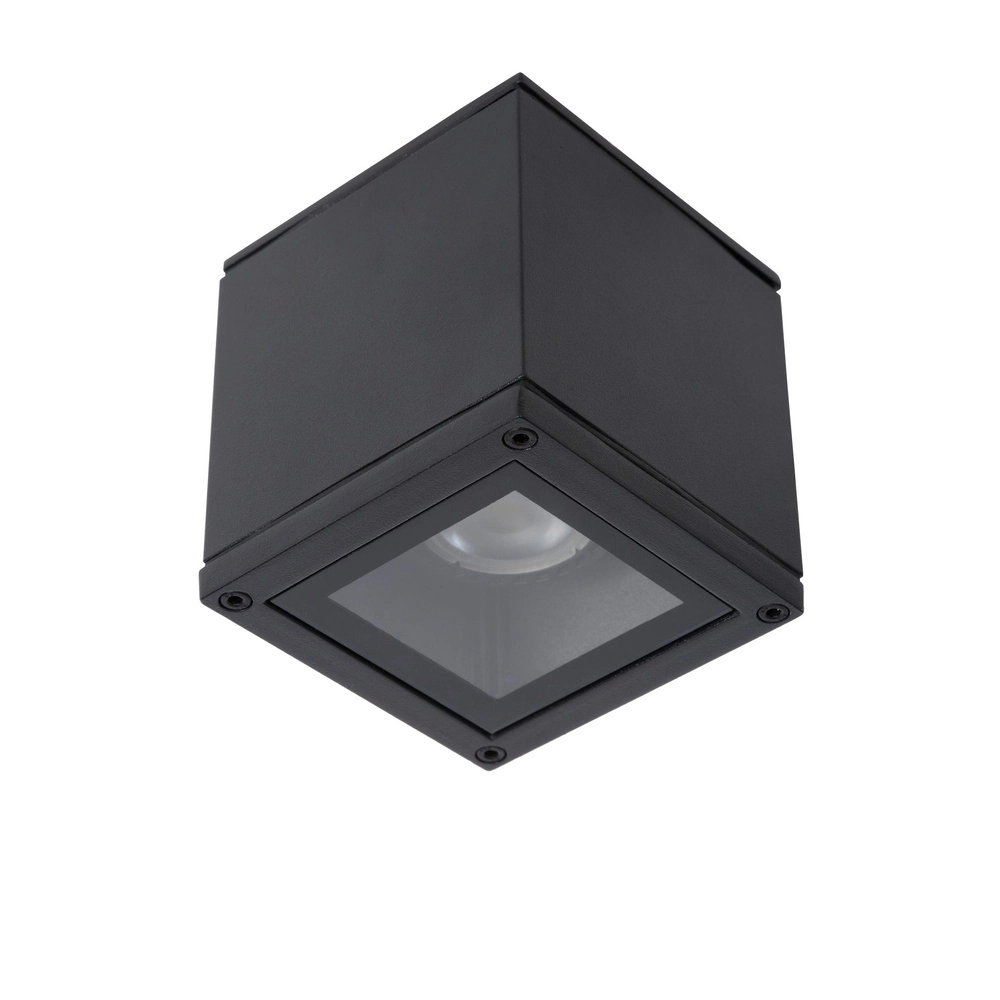 Square ceiling spotlight Aven bathroom IP65 black