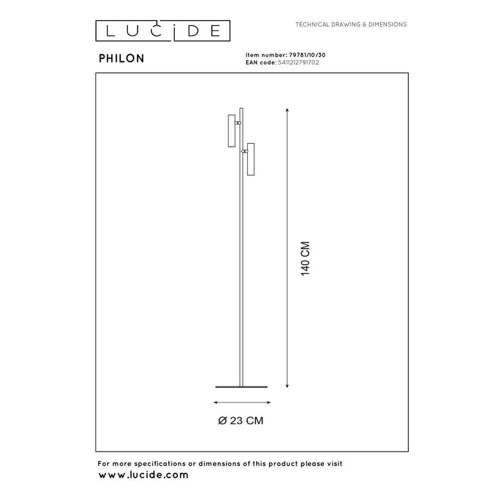 Reading lamp Philon Double Black Lucide 5411212791702