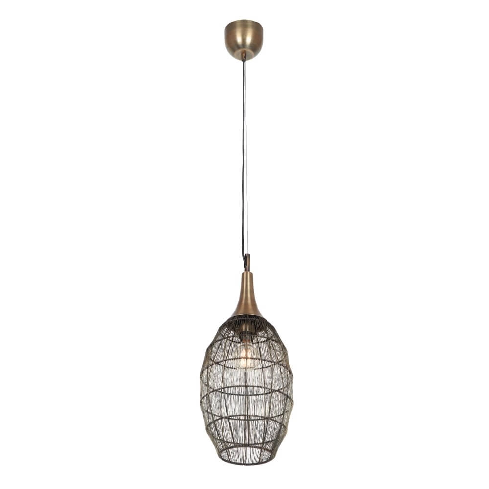 Oval pendant lamp Soraya Ø 26cm - bronze
