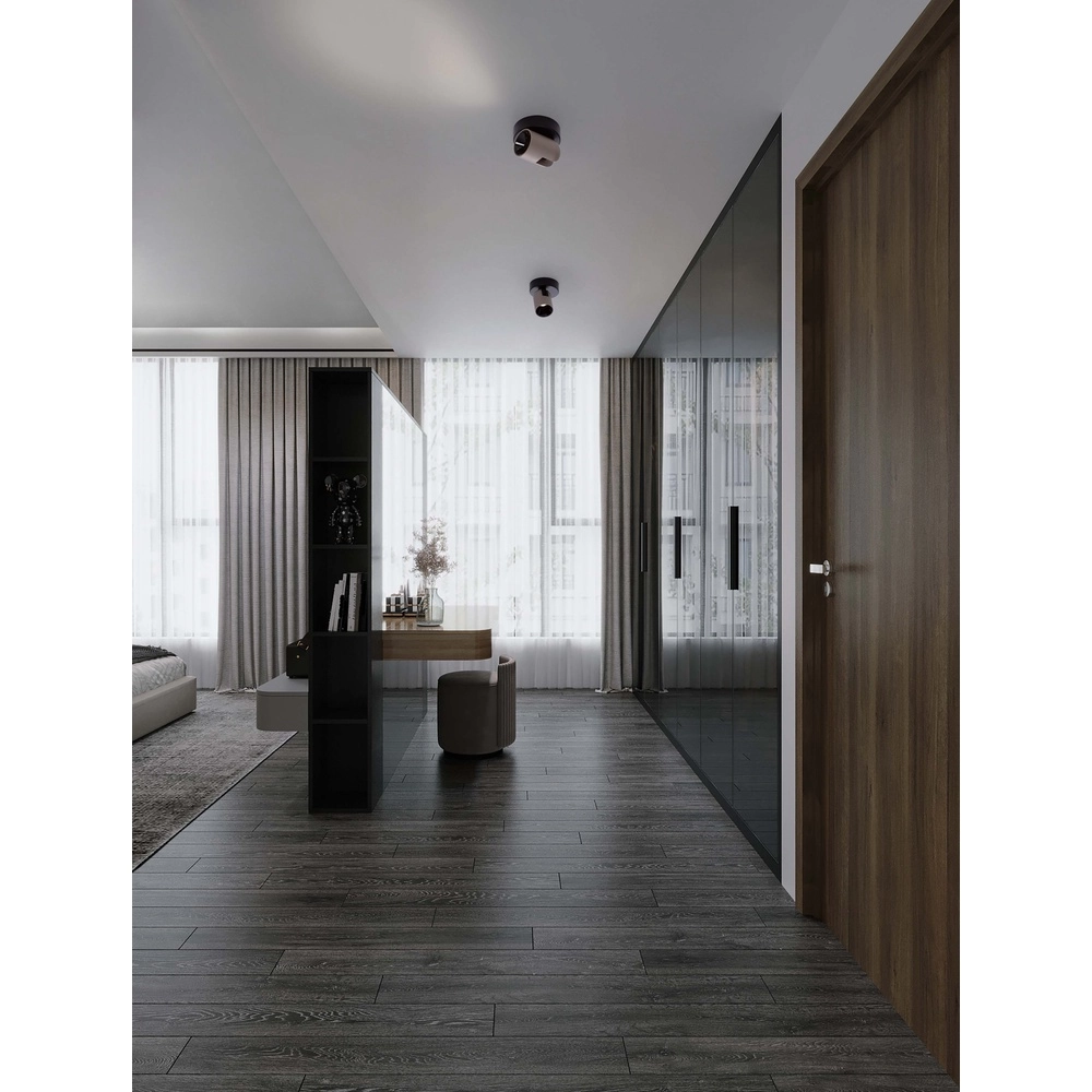 Ceiling spotlight Sirmos black with mocha brown Lyora 5212017461902
