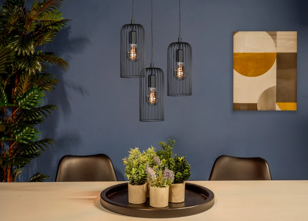 3-light pendant lamp Roccamena 1 black Eglo 9002759436865