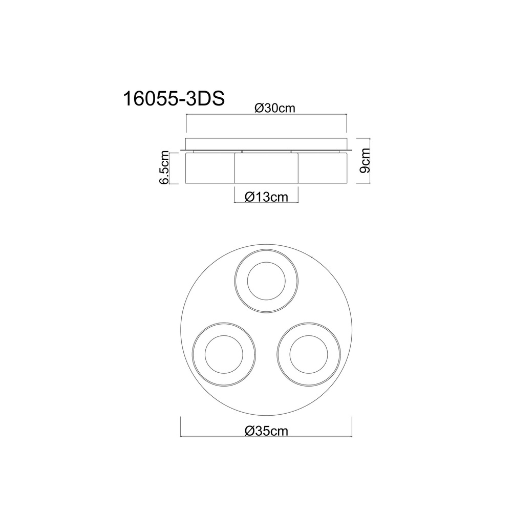 Design ceiling lamp Higgins black 3-lights Globo 9007371578894