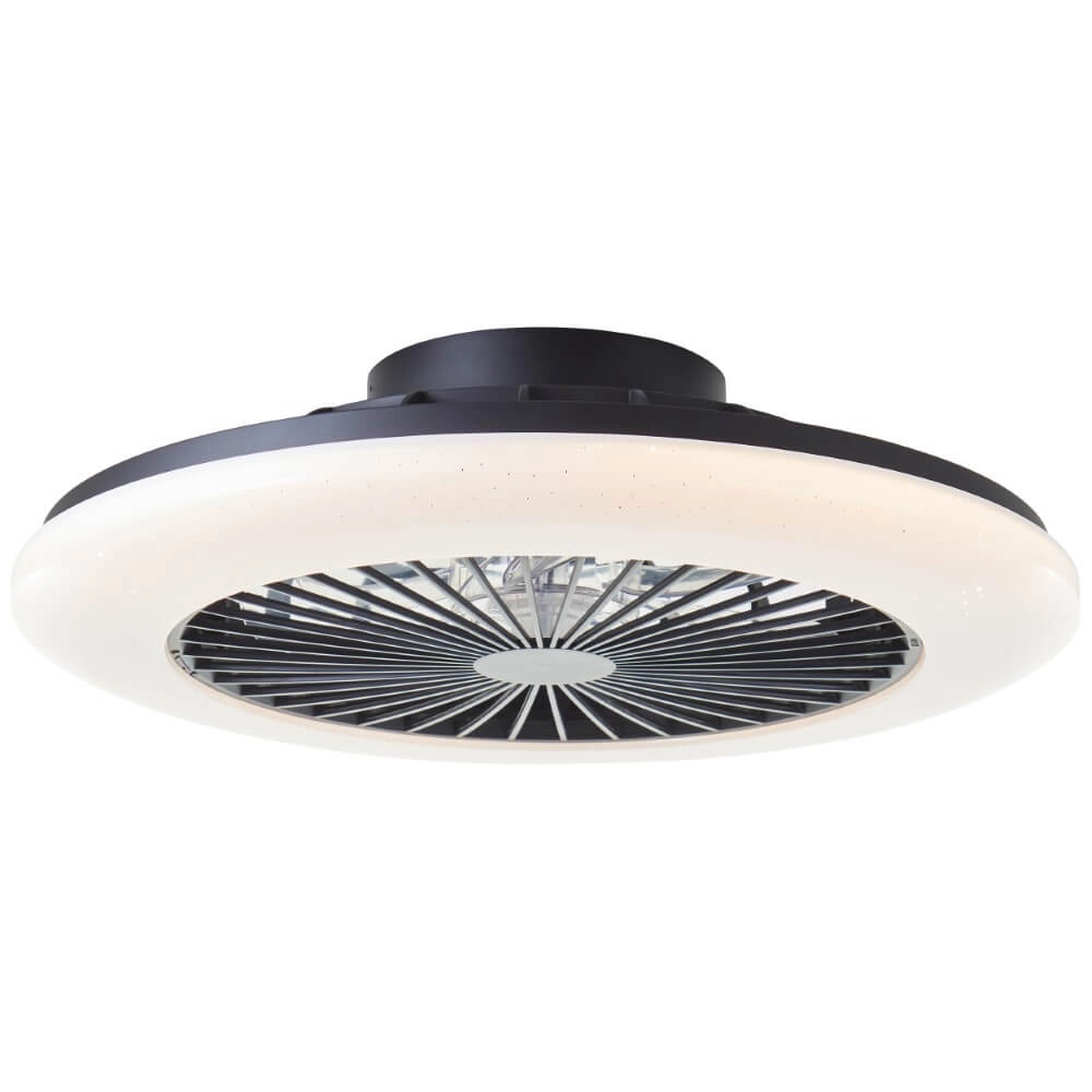 Black fan Salerno with RGB function Brilliant 4004353435881