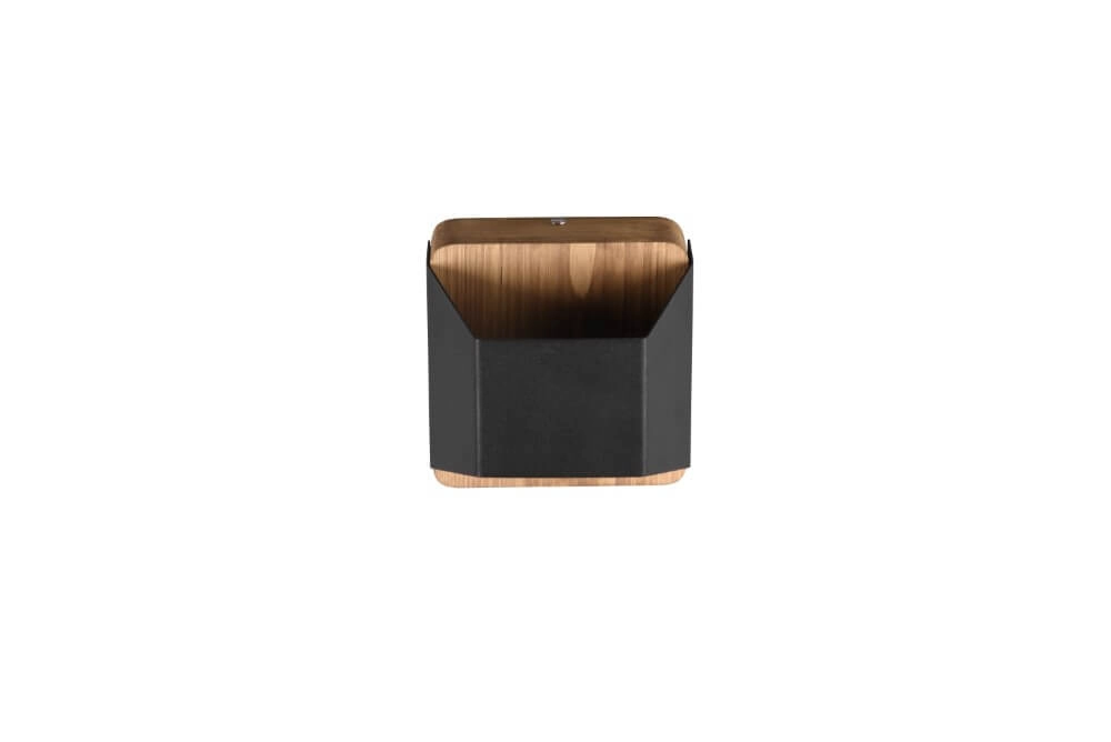 Wall lamp Arino 12cm black with wood brown Trio 4017807502756