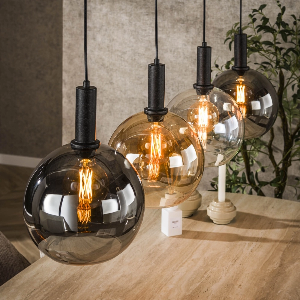 Glass pendant lamp Sfera 4x Ø 25cm - coloured glass Lyora 8716803512375