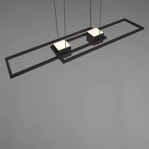 Led pendant light office Albany black Trio 4017807610345