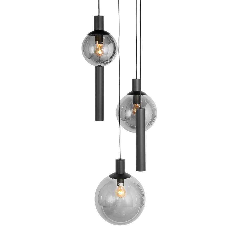 Vide hanging lamp Bollique black with smoked glass Steinhauer 8712746172997