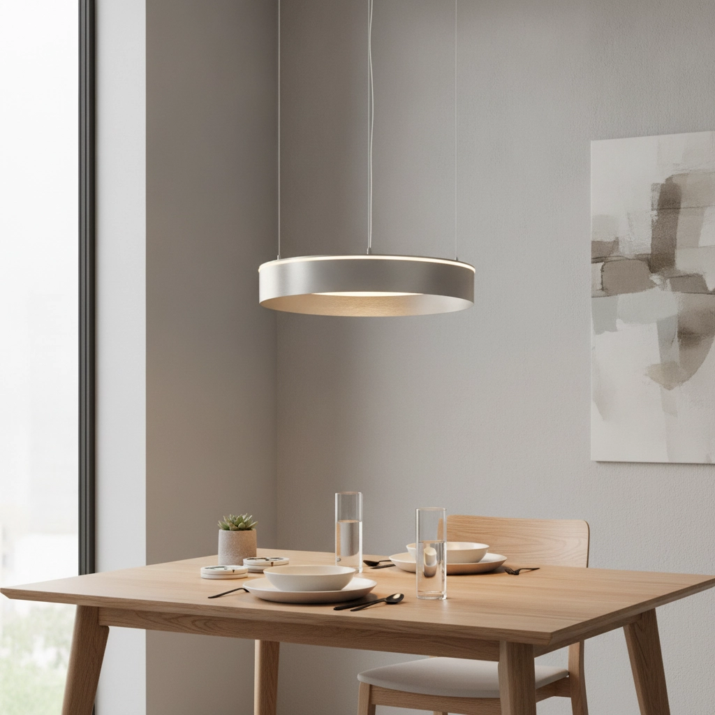 Modern pendant lamp Olivia nickel Ø 60cm