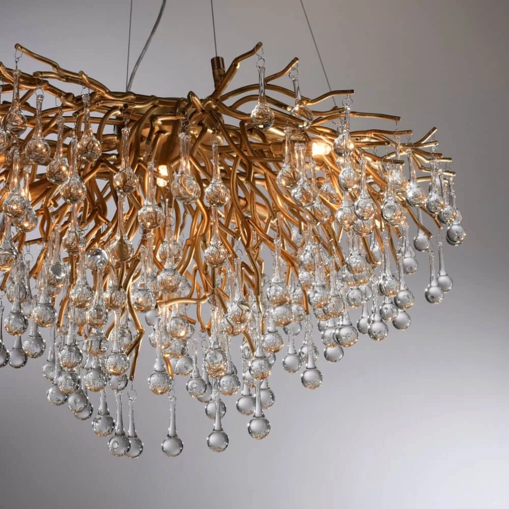 Unique chandelier Icicle Antique brass Paul Neuhaus 4012248352120